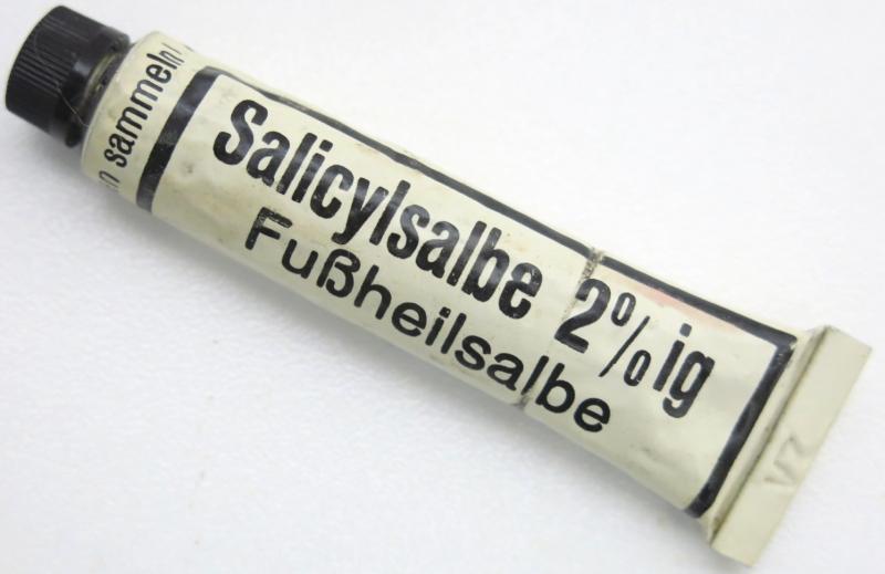 German Wehrmacht Salicylsalbe 2% ig Fussheilsalbe Wehrkreissanitätspark VI Osnabrück.