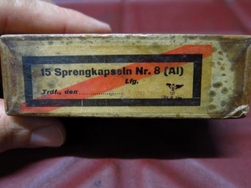 German Wehrmacht Sprengkapseln Nr. 8 Full Box 1938 Rare, Inert.