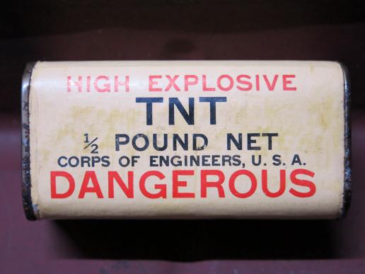 USA WWII TNT 1/2 Pound Demolition Yellow Block, Empty And Inert.