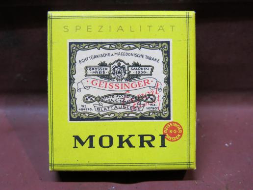 German Wehrmacht Mokri Geissinger Spezialitat 12 Zigaretten Unopened Box.