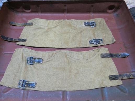 German Wehrmacht Gamaschen Tan/Sand Gaiters Set Near Mint Rare.