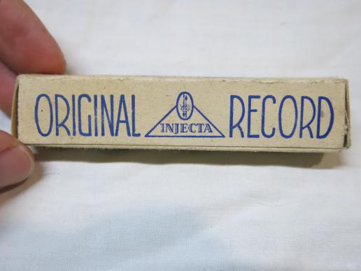 German Wehrmacht Medical Original Record 2cc Syringe Complete In Cardboard Box, Nice.