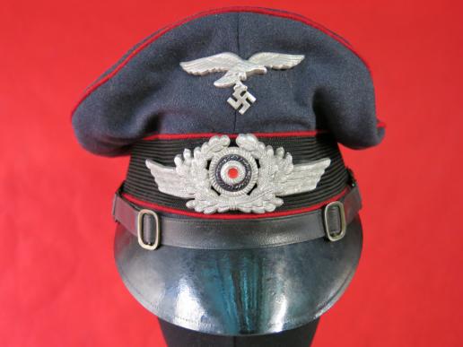German Luftwaffe Flak Artillerie Schirmmütze NCO Flak Artillery Visor Cap Size 57 1941. (45)
