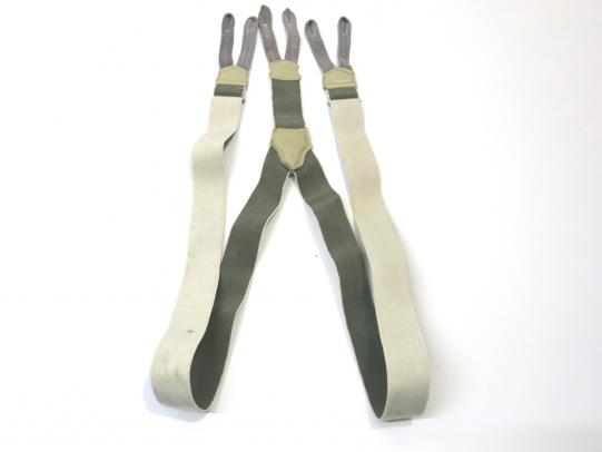 German Wehrmacht Trousers Braces Officer Style White/Green. (2)