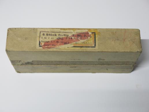 German Wehrmacht Late War Tellermine T. Mi. Z 42 Full Box, Fuzes 1945, Inert.