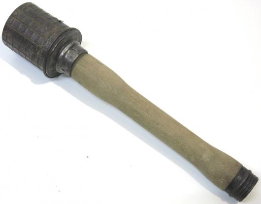 German Wehrmacht Stielhandgranate M24 Matching wc1944 With Fragmentation Sleeve brb44 As Found, Inert.