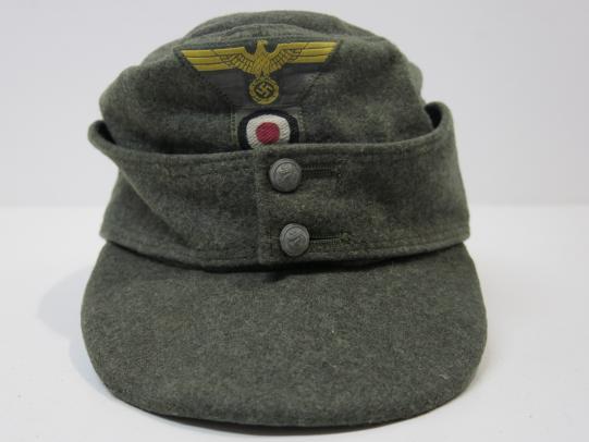 German Kriegsmarine Küsten Artillerie EM Einheitsfeldmütze M43 Field Cap Size 58 Part I. (35)