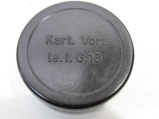 German Wehrmacht Bakelite Pot For Kart. Vorl. le. l. G.18 1943.