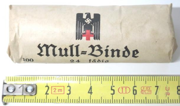 German Wehrmacht D. R. K. Deutsches Rotes Kreuz Medical Mull = Binde Gauze Small Dressing 1943, Unopened And Hard To Find.