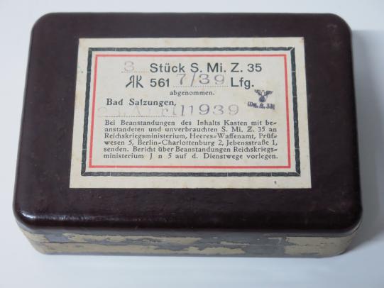 German Wehrmacht 3 Stück S. Mi. Z. 35 Empty Box 1939, MINT Condition.