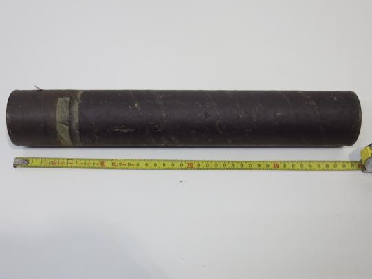 USA WWII 37 MM H. E. M63 Anti Tank Round Transport Tube 1943, VERY RARE.