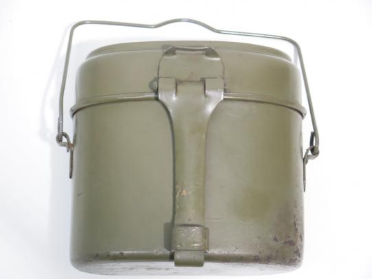 German Wehrmacht Kochgeschirr M42 Red Enamel Inside Steel Mess Kit CFL 44 Matching.