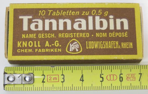German Wehrmacht Medical Tannalbin 10 Tabletten Zu 0,5 g In Box.