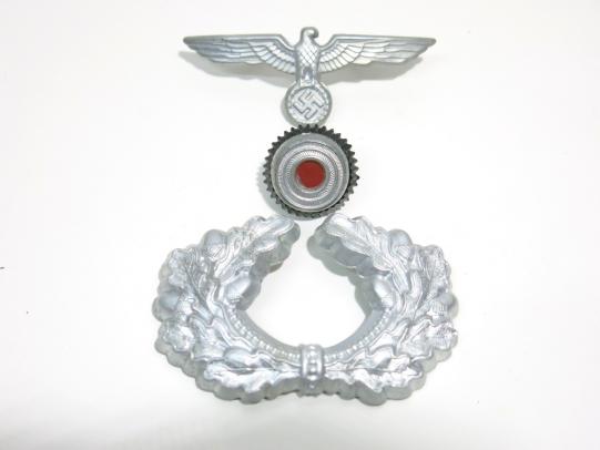 German Wehrmacht Aluminium Eagle + Oackleaves + Kokarde Set For Schirmmütze Visor Cap. (4)