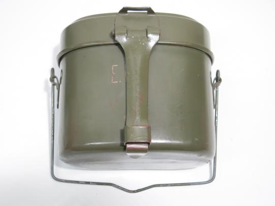 German Wehrmacht Kochgeschirr M42 Green Enamel Inside Steel Mess Kit Unmarked.