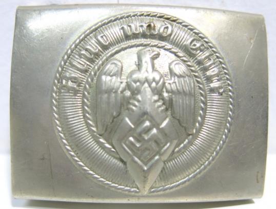 German Hitler Jugend Nickel Silver EM Belt Buckle.