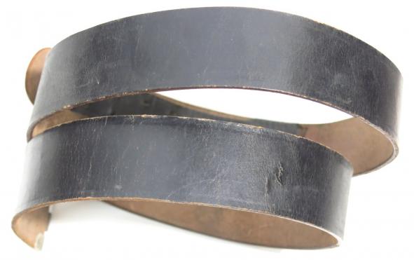 German NSDAP Party Black Leather Belt 41 mm Wide 122 cm Long. (3)