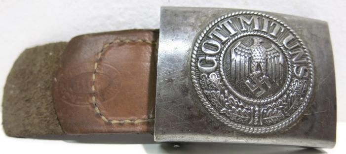 German Wehrmacht Heer EM Steel Belt Buckle C. W. MOTZ & Co. BRANDENBURG 1941.