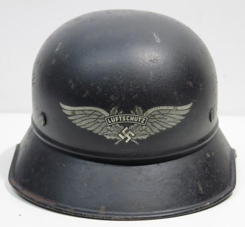 German Luftschutz M38 Gladiator Three Pieces Helmet In Nearly MINT Condition.