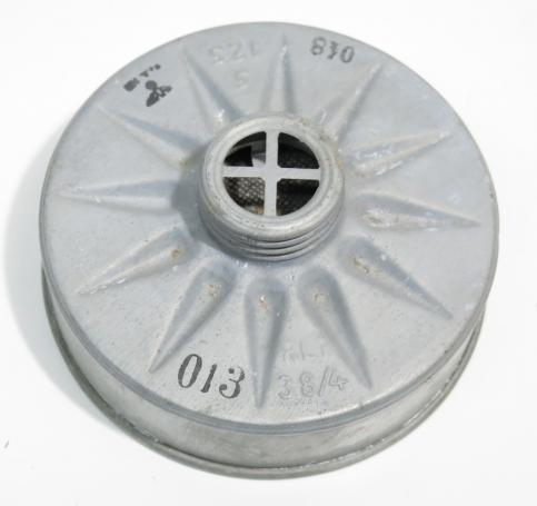 German Volksgasmaske Spare Filter RL1. 38/4 Late War Zink Made.