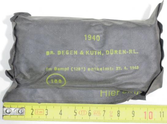 German Wehrmacht Medical Verbandstoff Field Dressing 1940 Mint.