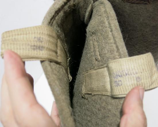 German Wehrmacht Winter Late War Boots In Heavy Felt Material, Nice Chocolate Brown Colour, Matching Pair RBNr.