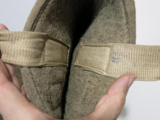 German Wehrmacht Winter Late War Boots In Heavy Felt Material, Nice Chocolate Brown Colour, Matching Pair RBNr.