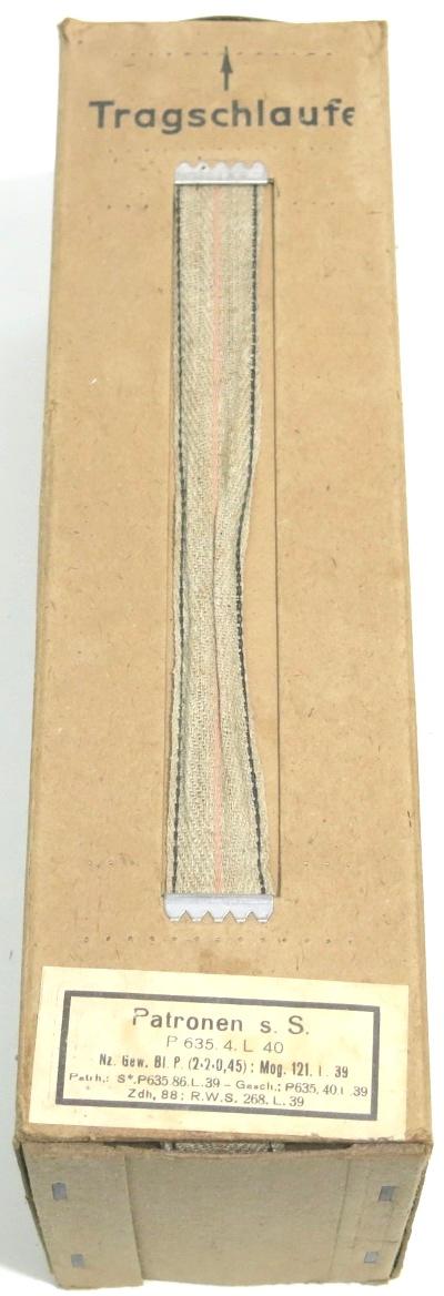 German Wehrmacht Patronen s. S. P 635. 4. L. 40 Tragschlaufe Mit 20 Patronenschachteln Set Of 20 K98 Ammunition Boxes In Their Original Sleeve, Museum Condition.