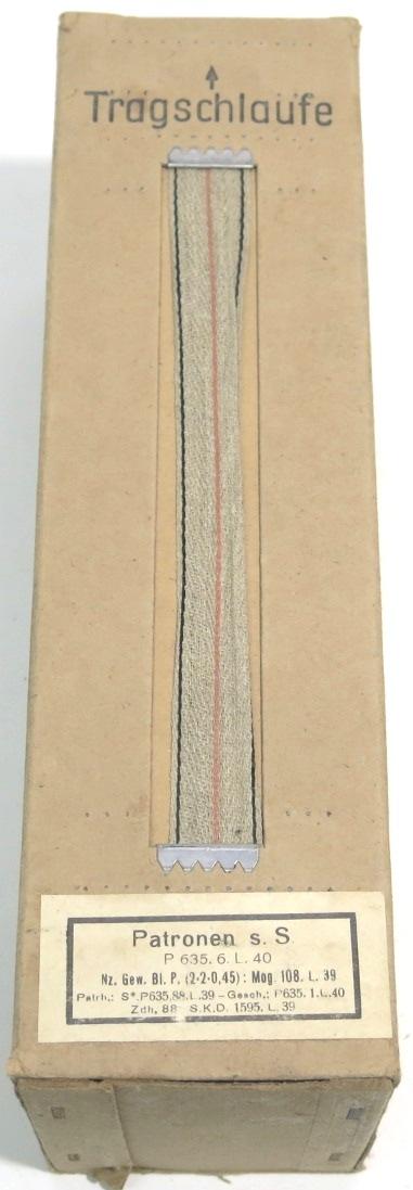 German Wehrmacht Patronen s. S. P 635. 6. L. 40 Tragschlaufe Mit 20 Patronenschachteln Set Of 20 K98 Ammunition Boxes In Their Original Sleeve, Museum Condition.
