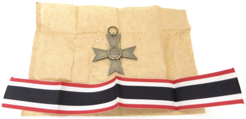 German KVK Kriegsverdienst Kreuz 2. Klasse Ohne Schwerter War Merit Cross 2nd Class Without Swords.
