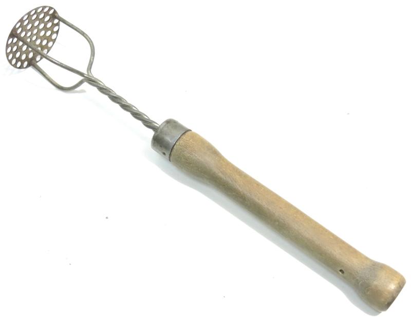 German Wehrmacht Potato Masher, A Real One, Post War Recycled M43 Handle.