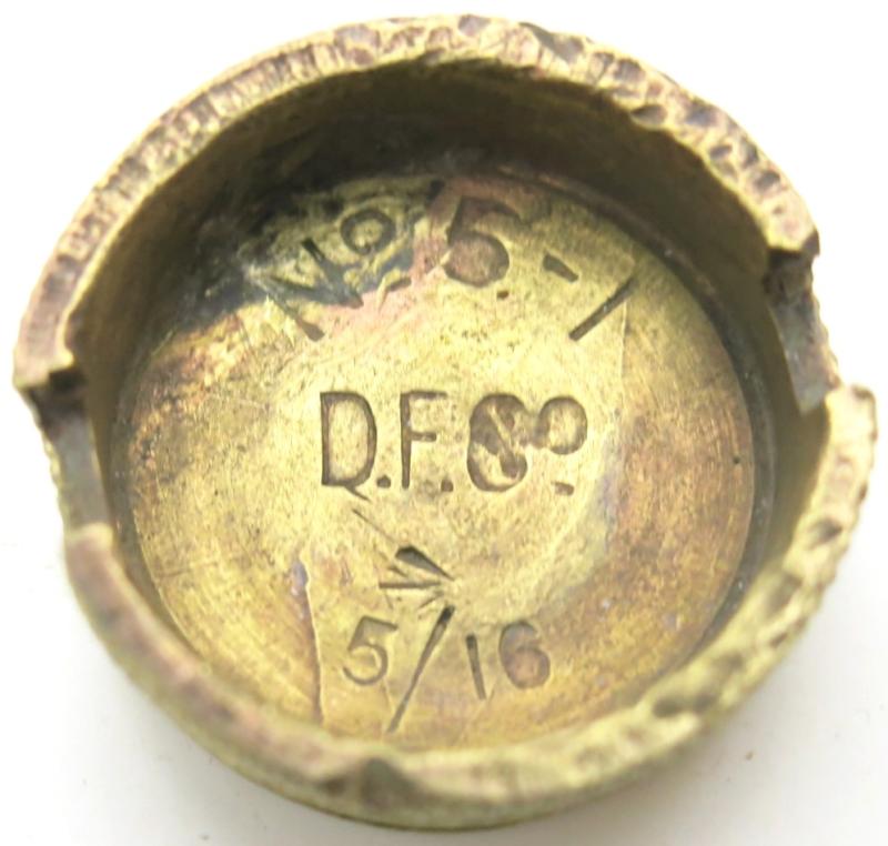 British WWI Mills Nº 5 - I Base Plug D.F.Cº 5/16 In Brass.