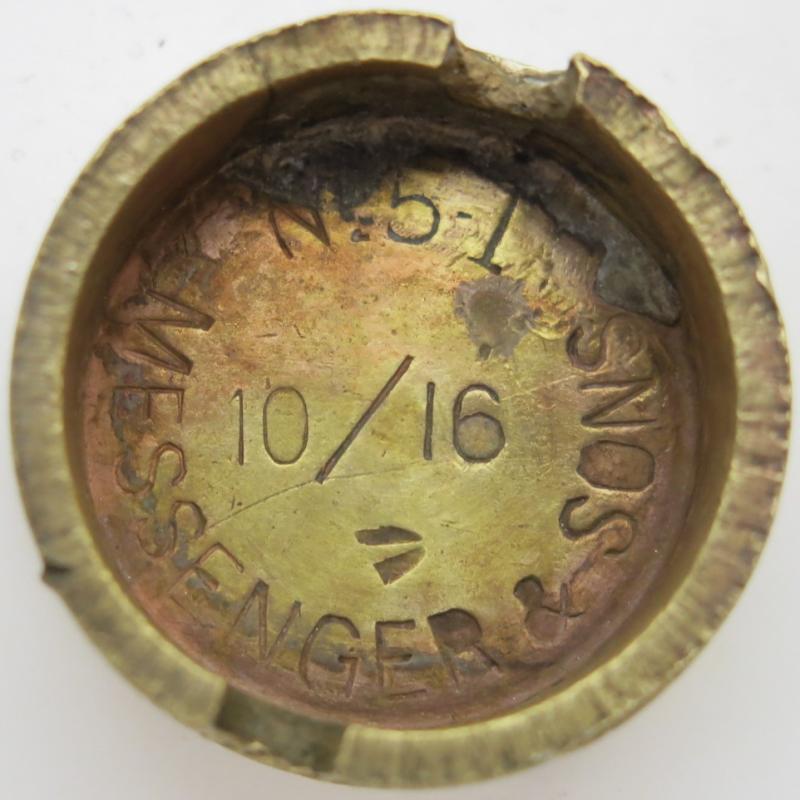 British WWI Mills Nº 5 - I Base Plug 10/16 MESSENGER & SONS In Brass.