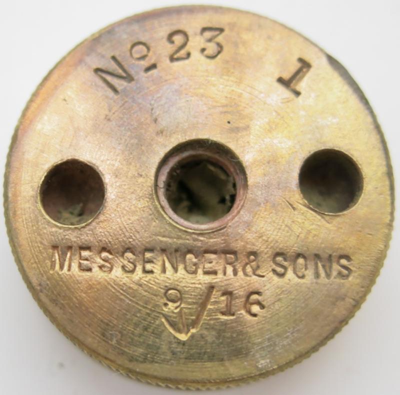 British WWI Mills Nº 23 1 MESSENGER & SONS 9/16 Base Plug In Brass.