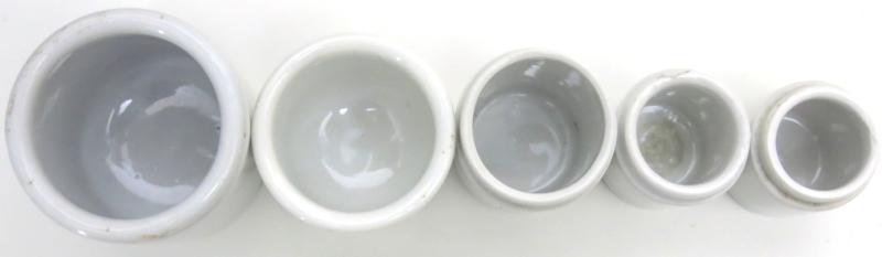 German Wehrmacht Sanitär Medical Cheramic Salbe Ointment Pots Selection.