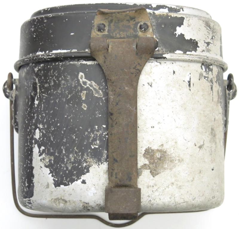 German Wehrmacht Kochgeschirr M31 Aluminium Mess Kit M31 Matching L&SL40 Used, Combat Veteran Looking.