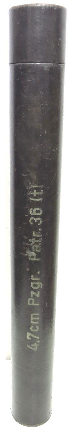 German Wehrmacht 4,7 cm Pzgr. Patr. 36 (t) Transport tube Museum Condition 1940.