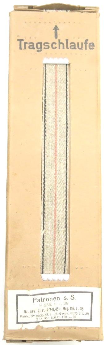 German Wehrmacht Patronen s. S. P 635. 11. L. 39 Tragschlaufe Mit 20 Patronenschachteln Set Of 20 K98 Ammunition Boxes In Their Original Sleeve, Museum Condition.