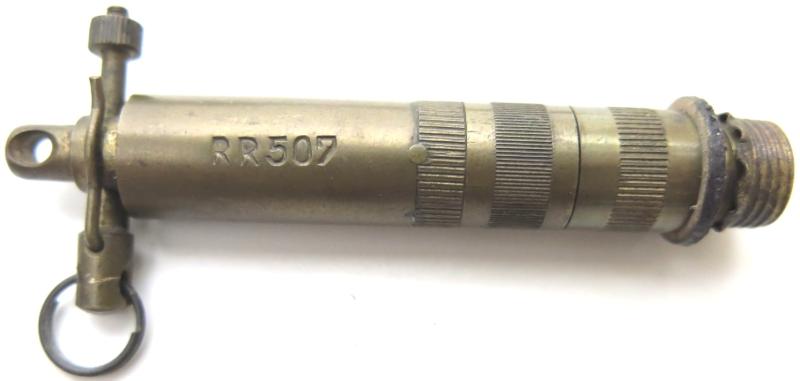 German Wehrmacht Zug-Zünder 35 ZZ35 Brass Fuze RR 507 Complete And Inert.