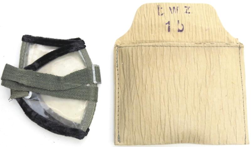 German Wehrmacht Augenschützer 42 Mit Trageumschlag Dust/Sun Protection Goggles In Envelop Unused, bwz Marked.