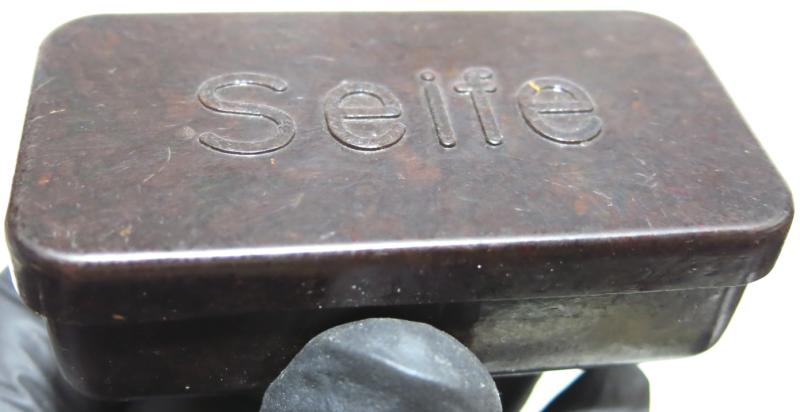 German Wehrmacht Sanitär Medical Speckled Brownish Bakelite Box Seife Soap, MINT.