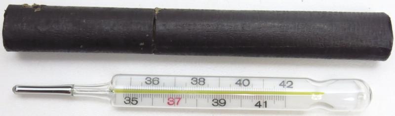 German Wehrmacht Thermometer With Cardboard Transport Tube.