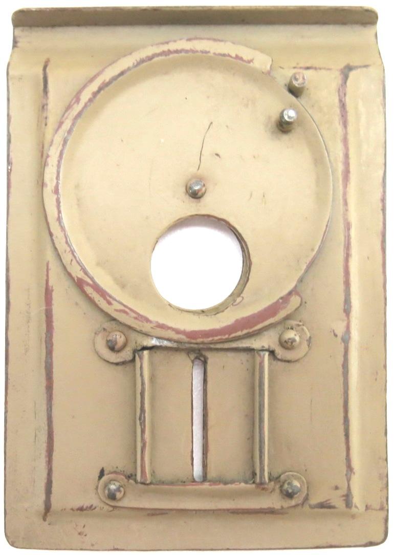 German Wehrmacht Karbid Lamp Einheitslaterne Stahl In Sand Colour Front Cover Spare Part.