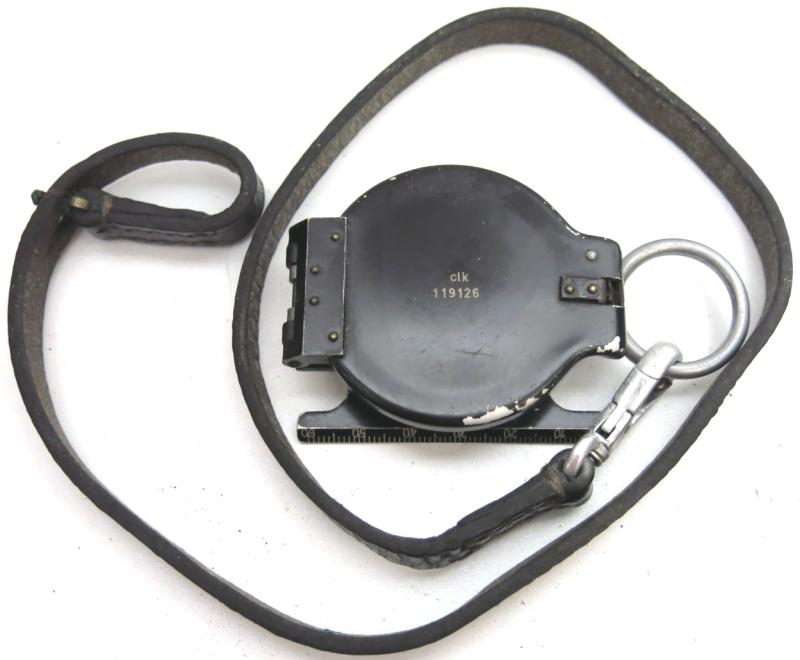 German Wehrmacht Marschkompass Marching Compass clk 119126 Near Mint And Working + Matching clk 1941 Leather Strap With Aluminium Hook.