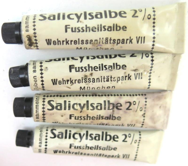 German Wehrmacht Salicylsalbe 2% Fussheilsalbe Wehrkreissanitätspark VII München.