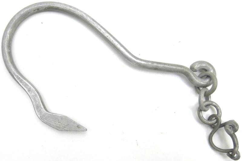 German Wehrmacht Karbid Lamp Einheitslaterne Aluminium Hanging Hook Spare Part, Sometimes Missing.