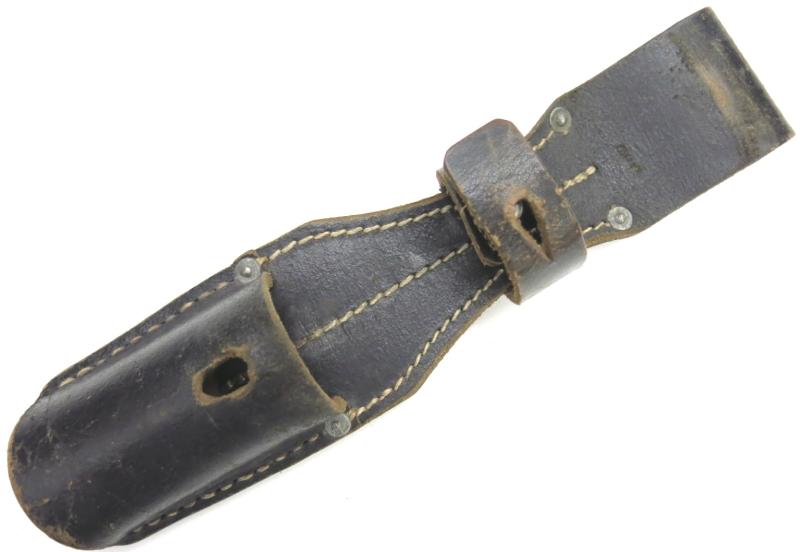 German Wehrmacht K98 Bayonet Leather Frog Unmarked, Steel Rivets.
