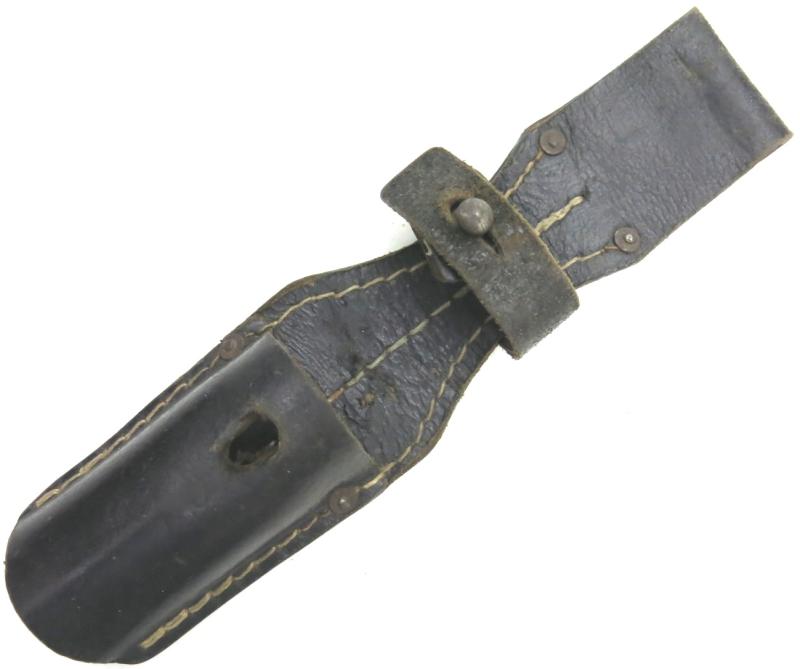 German Wehrmacht K98 Bayonet Leather Frog 0/0750/0100, Steel Rivets.
