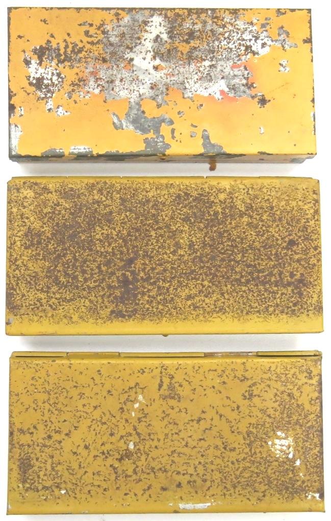 German Wehrmacht Full Set Of Medical Yellow Boxes For Sanitätstasche Für Sanitätsoffiziere Leather Bag, Not Minty, But Original Full Set.