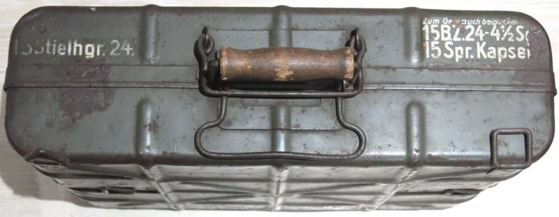 German Wehrmacht 15 Stielhandgranaten 24 Stickgrenades M24 Box, Case, Crate PG 1939.